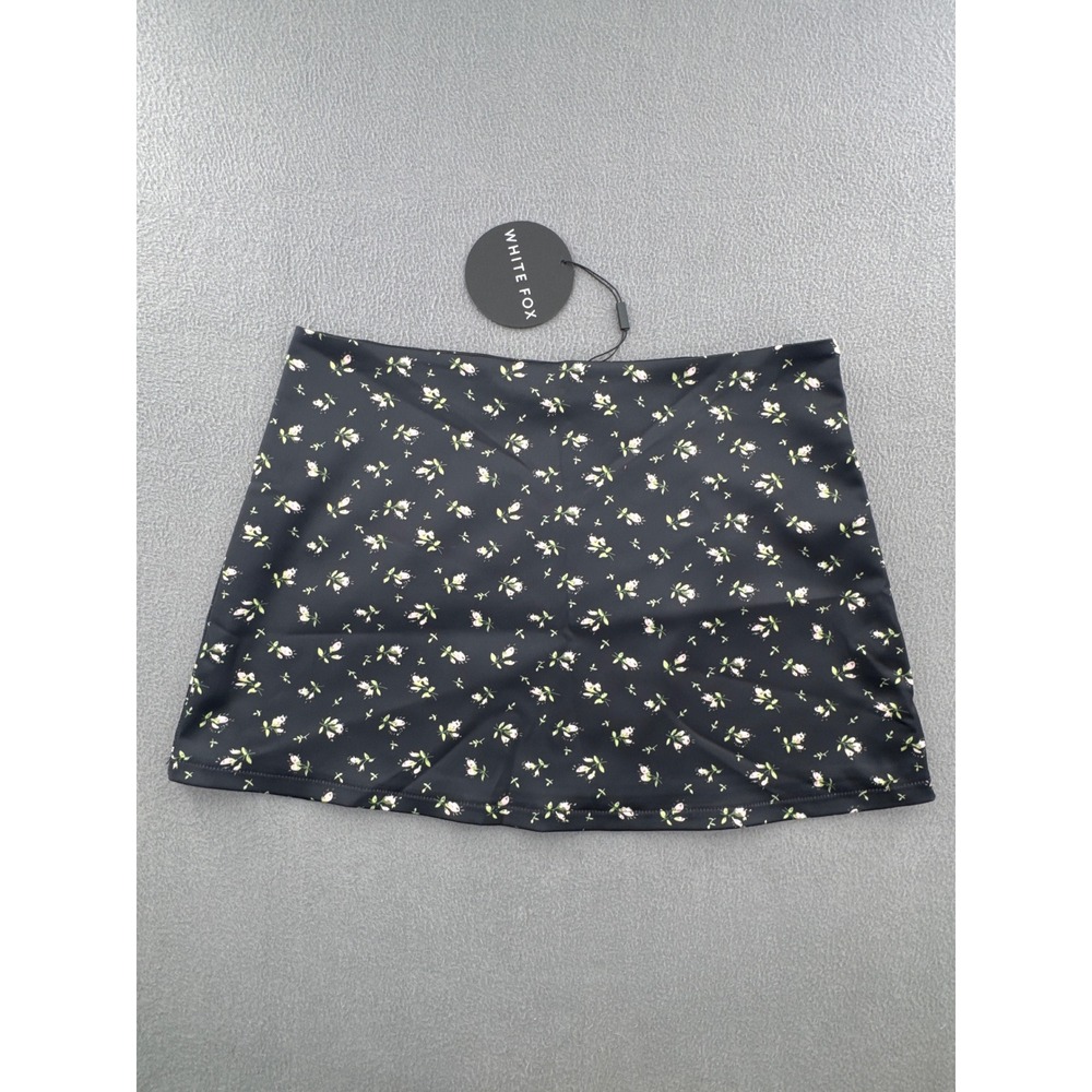 White Fox Let's Get Over It Mini Skirt S Floral Midnight Bloom Dainty Coquette